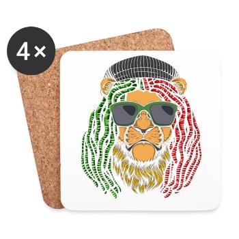 Rastafari Music Vibes Only Rasta Jamaica Reggae - Coasters (set of 4) - white - Front