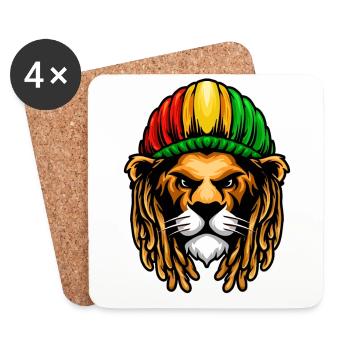 Rastafari Music Vibes Only Rasta Jamaica Reggae - Coasters (set of 4) - white - Front