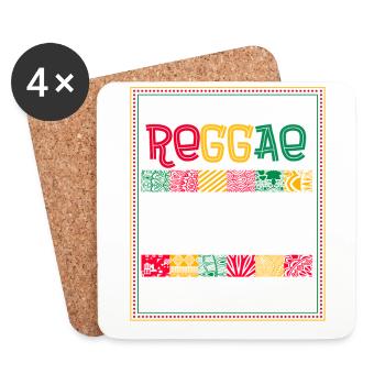 Rastafari Music Vibes Only Rasta Jamaica Reggae - Coasters (set of 4) - white - Front