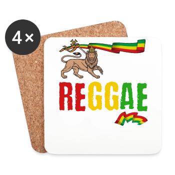 Rastafari Papa Musique Fête des pères Rasta Jamaïque Reggae - Dessous de verre (lot de 4) - blanc - Devant
