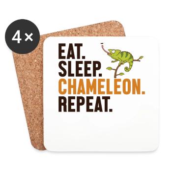 Manger Dormir Caméléon Répéter Voilé Panther Amant - Dessous de verre (lot de 4) - blanc - Devant