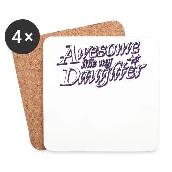 Super Wie Meine Tochter Vatertagsgeschenk Väter - Untersetzer (4er-Set) - Weiß - Vorne