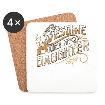 Super Wie Meine Tochter Vatertagsgeschenk Väter - Untersetzer (4er-Set) - Weiß - Vorne
