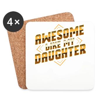 Super Wie Meine Tochter Vatertagsgeschenk Väter - Untersetzer (4er-Set) - Weiß - Vorne