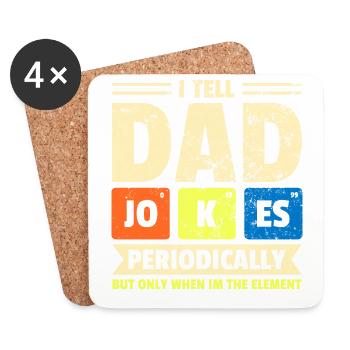 Des blagues de papa offrent périodiquement des pères geeks nerds - Dessous de verre (lot de 4) - blanc - Devant