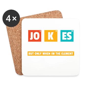 Dad Jokes Periodically Geschenk Nerd Geek Väter - Untersetzer (4er-Set) - Weiß - Vorne
