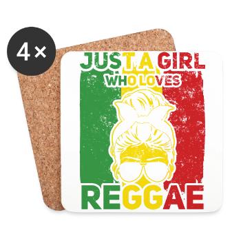 Musique rastafari Rasta Jamaïque Reggae - Dessous de verre (lot de 4) - blanc - Devant