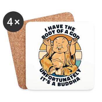 Ich habe den Körper einer buddhistischen Gott-Symbol-Statue - Untersetzer (4er-Set) - Weiß - Vorne