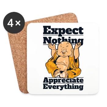 Ne rien attendre Symbole Apprécier tout - Dessous de verre (lot de 4) - blanc - Devant