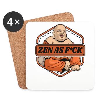 Zen As Fuck Buddhist Symbol Statue Priester Buddhismus - Untersetzer (4er-Set) - Weiß - Vorne