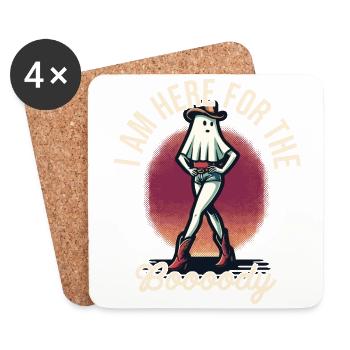 Drôles de fantômes disant des fantômes effrayants - Dessous de verre (lot de 4) - blanc - Devant