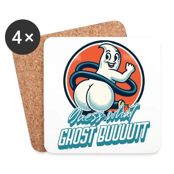 Devinez ce que les fantômes disent drôles de fantômes - Dessous de verre (lot de 4) - blanc - Devant