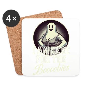 Lustiger Geister Spruch Für Halloween Kostüm - Untersetzer (4er-Set) - Weiß - Vorne