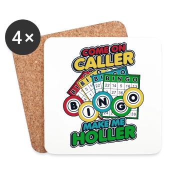 Komm schon, Anrufer, Mach mich brüllen, Anrufer, Daubers, Bingo - Untersetzer (4er-Set) - Weiß - Vorne