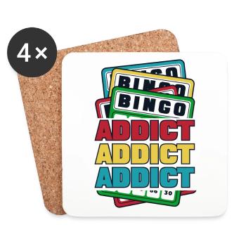 Bingo Addict Caller Daubers Bingo Professionnel - Dessous de verre (lot de 4) - blanc - Devant