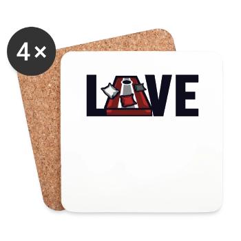 Cornhole Love Boards Bean Bag Game Professional - Dessous de verre (lot de 4) - blanc - Devant