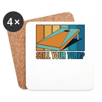 Still Your Turn Boards Bean Bag Game Professionnel - Dessous de verre (lot de 4) - blanc - Devant