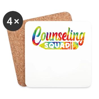 School Counselor Tie Dye - Coasters (set of 4) - white - Front