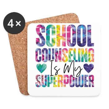 School Counselor Tie Dye School - Coasters (set of 4) - white - Front