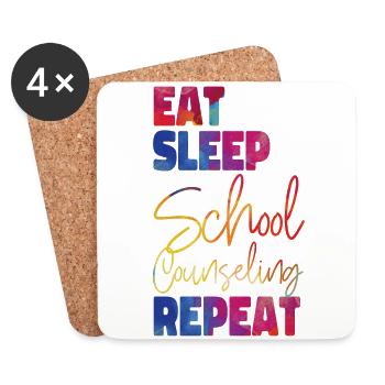 Conseiller scolaire Aquarelle Manger - Dessous de verre (lot de 4) - blanc - Devant
