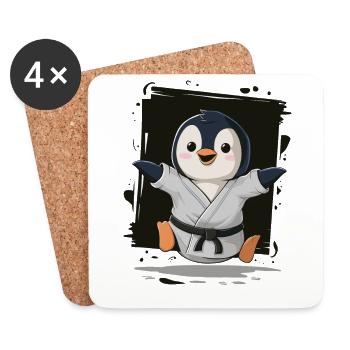 Karaté Penguin Joy pour les enfants - Dessous de verre (lot de 4) - blanc - Devant