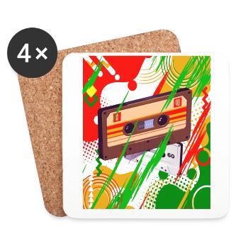 Rastafari Music Vibes Only Rasta Jamaica Reggae - Coasters (set of 4) - white - Front