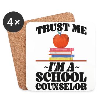 Conseiller scolaire Faites-moi confiance, je suis un - Dessous de verre (lot de 4) - blanc - Devant