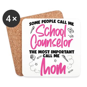 School Counselor Mom Some People - Untersetzer (4er-Set) - Weiß - Vorne