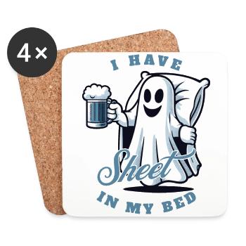 Funny Ghost Saying Halloween Costume - Coasters (set of 4) - white - Front
