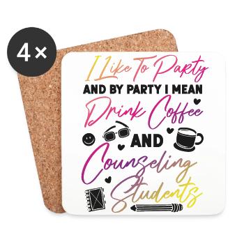 School Counselor Coffee I Like To - Coasters (set of 4) - white - Front