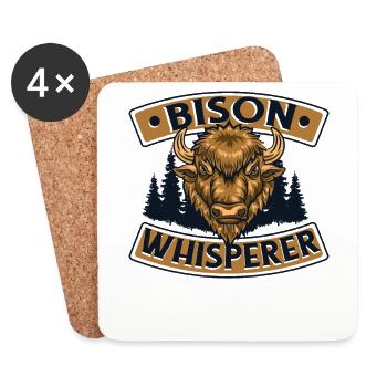 Bisonflüsterer Büffel Amerikanischer Bison Bovinae - Untersetzer (4er-Set) - Weiß - Vorne