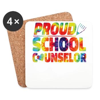 School Counselor Tie Dye Proud - Coasters (set of 4) - white - Front