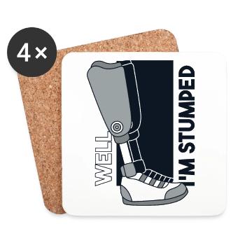 Well I'm Stumped Prosthesis Foot User Leg - Coasters (set of 4) - white - Front