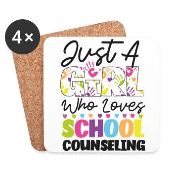 Conseillère scolaire Juste une fille qui - Dessous de verre (lot de 4) - blanc - Devant