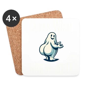 Fantômes effrayants Amoureux Fantômes drôles - Dessous de verre (lot de 4) - blanc - Devant