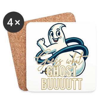 Guess what? Ghost butt! Funny Ghost Saying - Coasters (set of 4) - white - Front