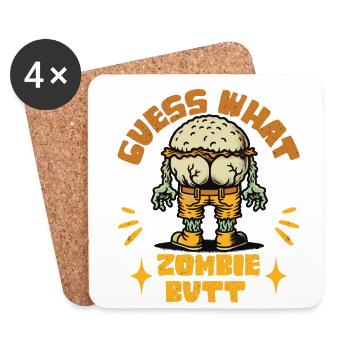 Halloween Kostüm Deko Lustiger Spruch Zombie - Untersetzer (4er-Set) - Weiß - Vorne