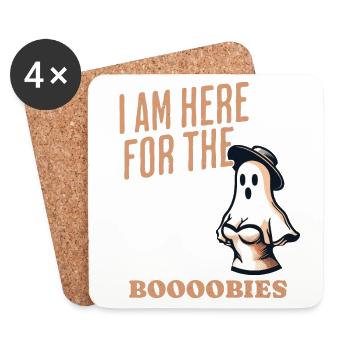 Funny ghost saying for the boobies - Coasters (set of 4) - white - Front