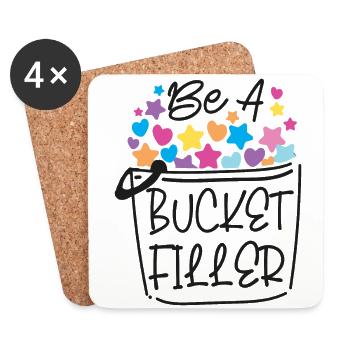 School Counselor Be A Bucket - Coasters (set of 4) - white - Front