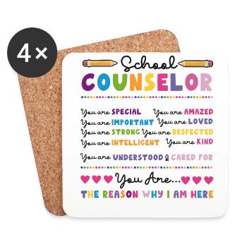 Conseiller scolaire Conseiller scolaire - Dessous de verre (lot de 4) - blanc - Devant