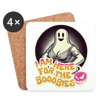For the Boobies Halloween Costume Funny Saying - Coasters (set of 4) - white - Front