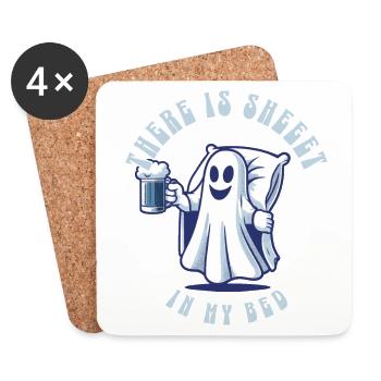 Costume d’Halloween Drôle Fantômes Dire - Dessous de verre (lot de 4) - blanc - Devant