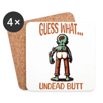 Halloween Costume Decoration Funny Saying Undead - Coasters (set of 4) - white - Front