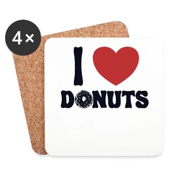 J’adore Donuts Doughnut Maker Glazed Lover Donut - Dessous de verre (lot de 4) - blanc - Devant