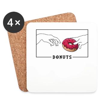 Michelangelo Creation of Adam Donuts Doughnut - Coasters (set of 4) - white - Front