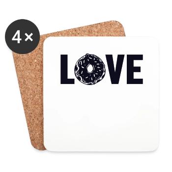 Donut Love Doughnut Maker Beignet Glacé Lover - Dessous de verre (lot de 4) - blanc - Devant