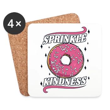 Sprinkle Kindness Donut Maker Glazed Lover - Dessous de verre (lot de 4) - blanc - Devant