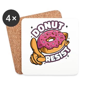 Donut Resist Doughnut Glazed Maker Lover Donut - Dessous de verre (lot de 4) - blanc - Devant