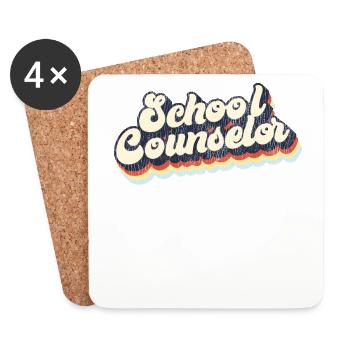 School Counselor Retro Vintage - Untersetzer (4er-Set) - Weiß - Vorne