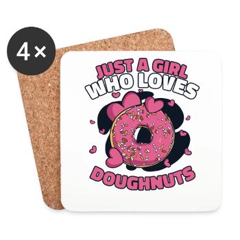 Girl Who Loves Doughnuts Doughnut Maker Glazed - Coasters (set of 4) - white - Front